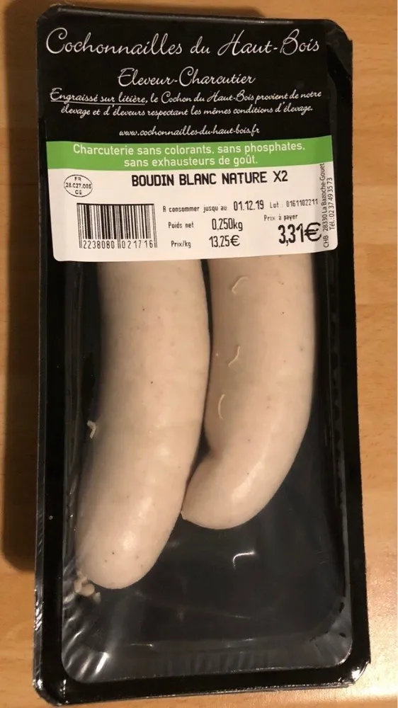 Boudin blanc nature x2