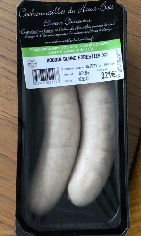 Boudin blanc forestier x2