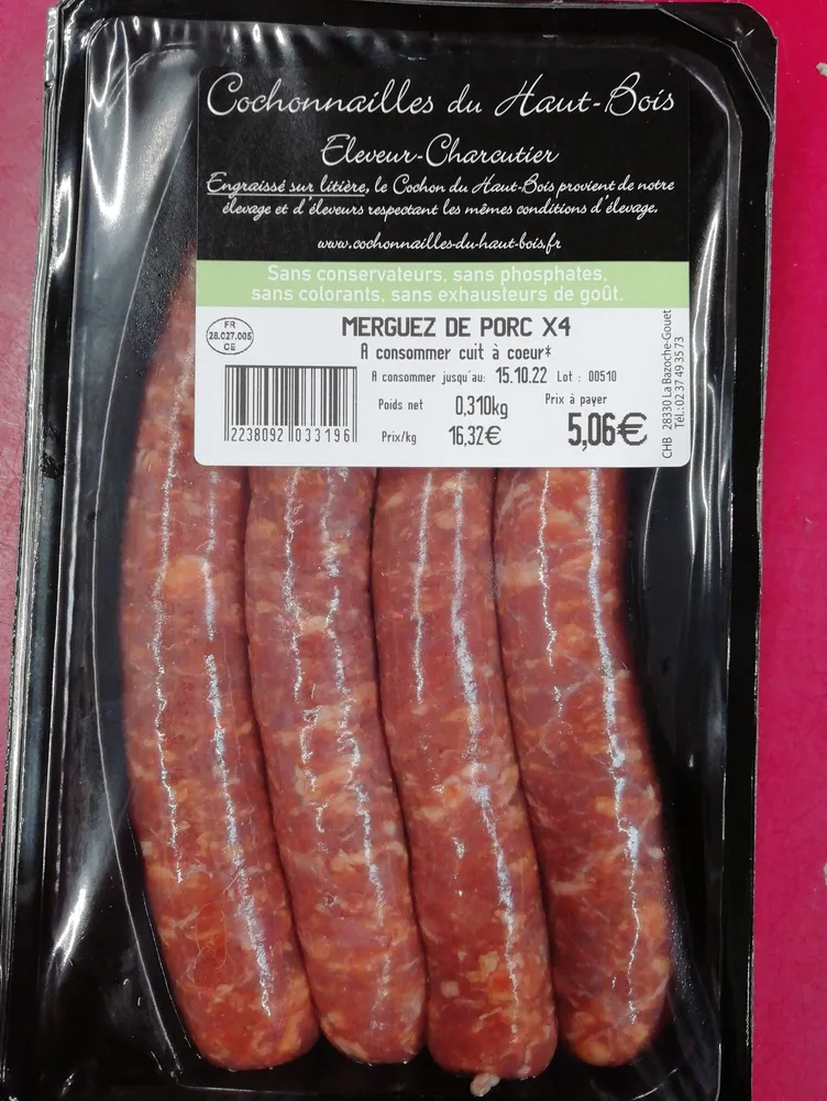 MERGUEZ DE PORC X4
