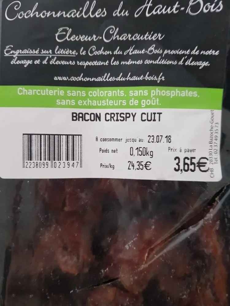 Bacon crispy cuit