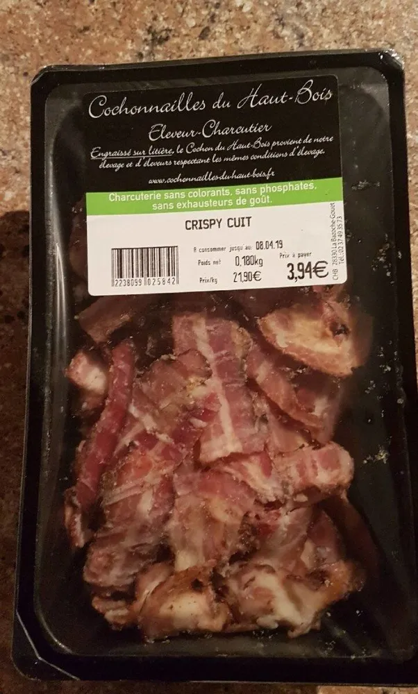 Crispy bacon cuit