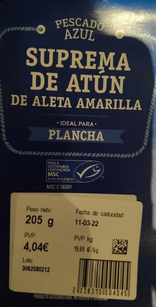 Suprema de atún de aleta amarilla