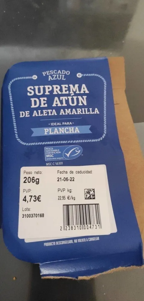 Suprema de atún de aleta amarilla