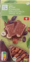 Bio Schweizer Edel-Vollmilch Ganze Nuss