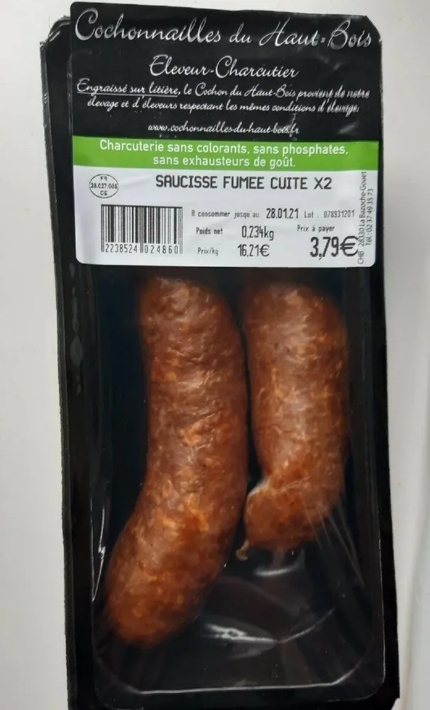 Saucisse  fumée  cuite