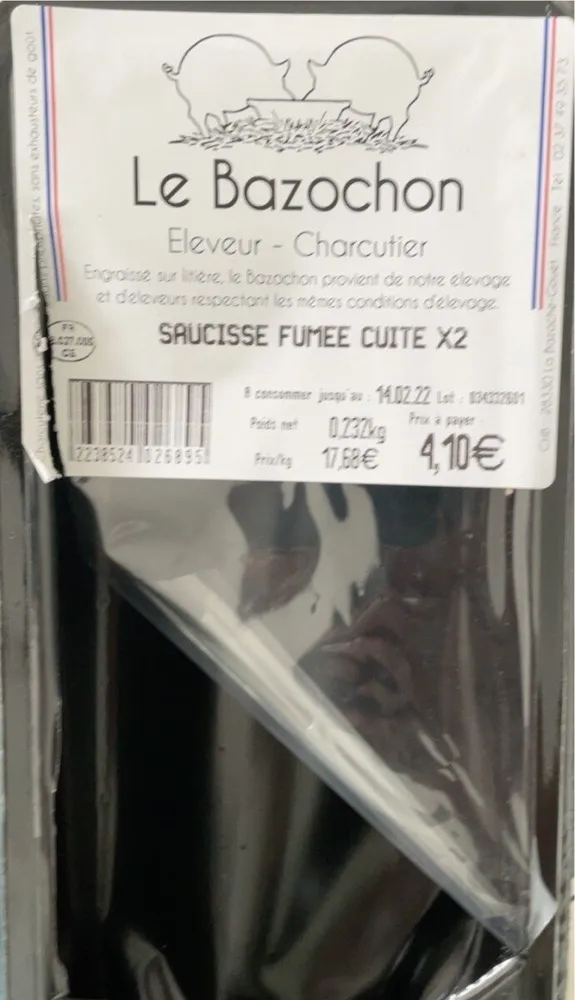 Saucisse fumée cuite