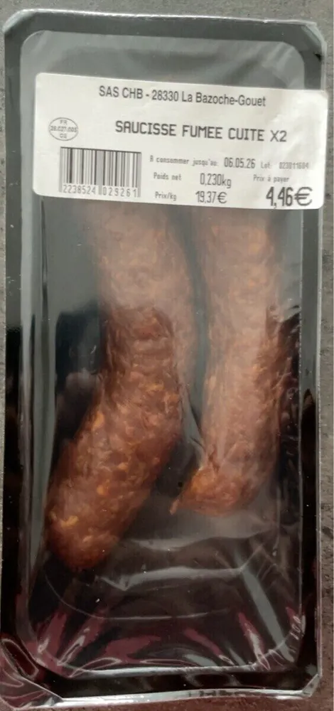 Saucisse fumee cuite x2