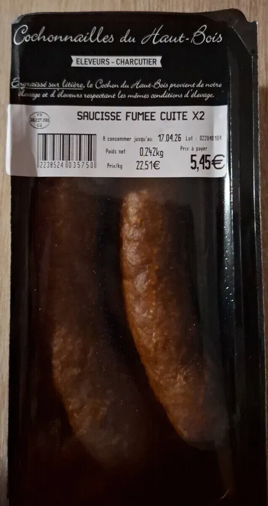 Saucisses fumées cuites