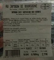 Jambon cuit supérieur aux herbes
