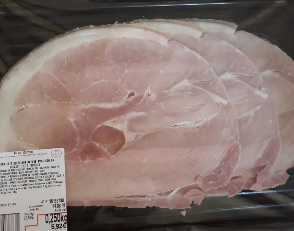 Jambon cuit supérieur nature avec son os