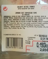 Jambon cuit superieur fume
