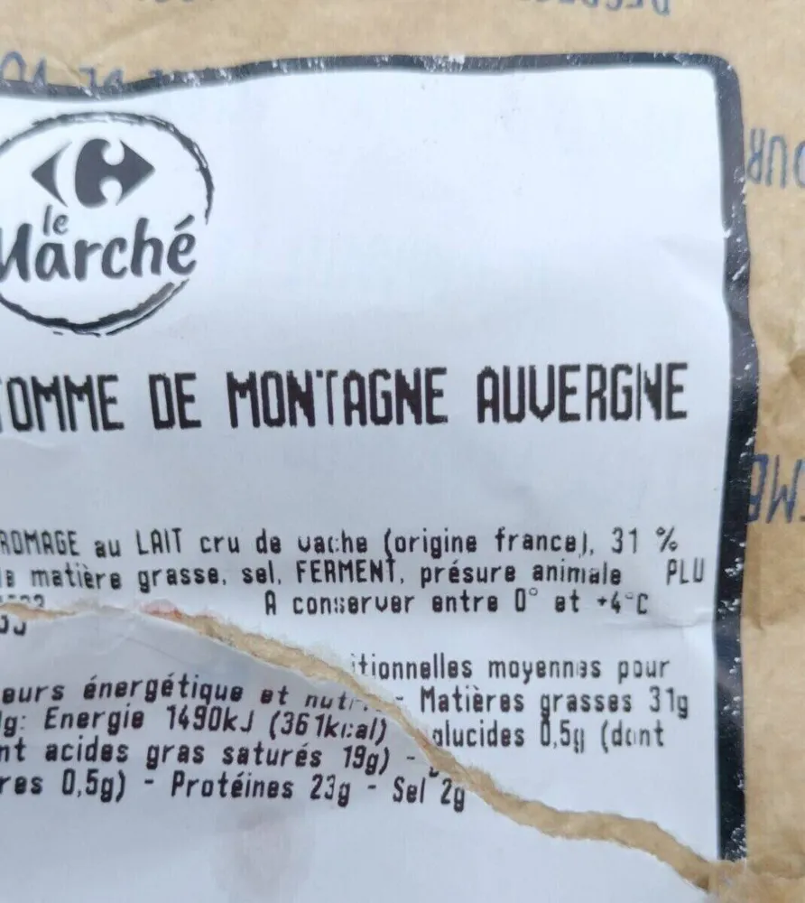 Tomme de montagne d'Auvergne