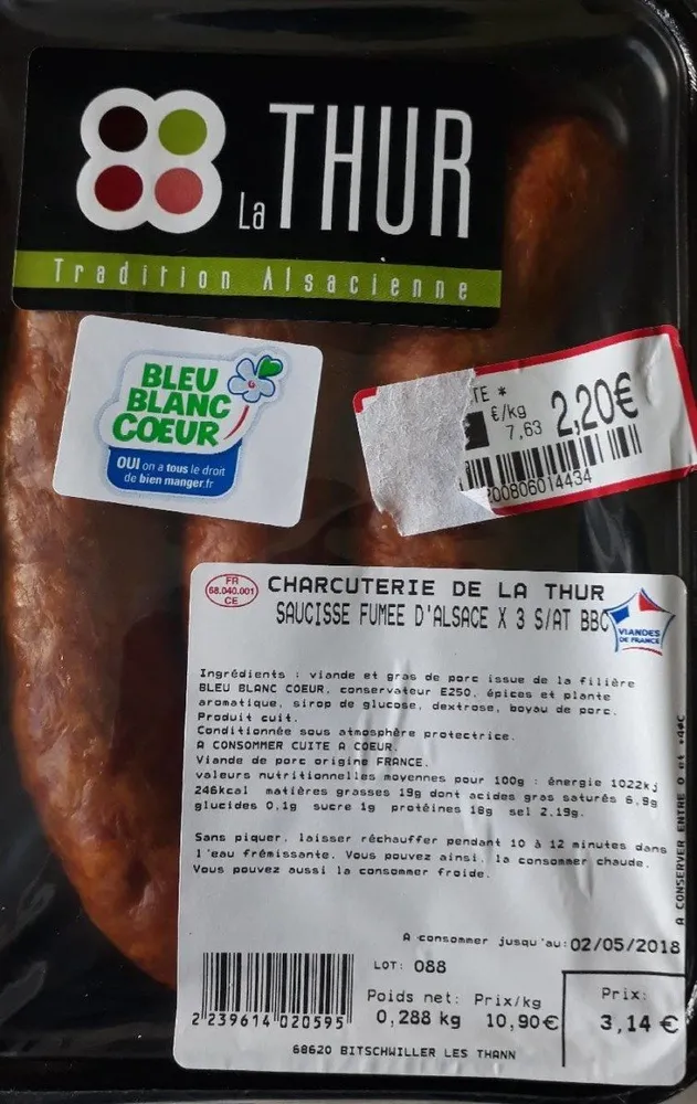 Saucisse fumée d'alsace