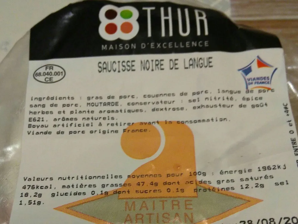 Saucisse noire de langue