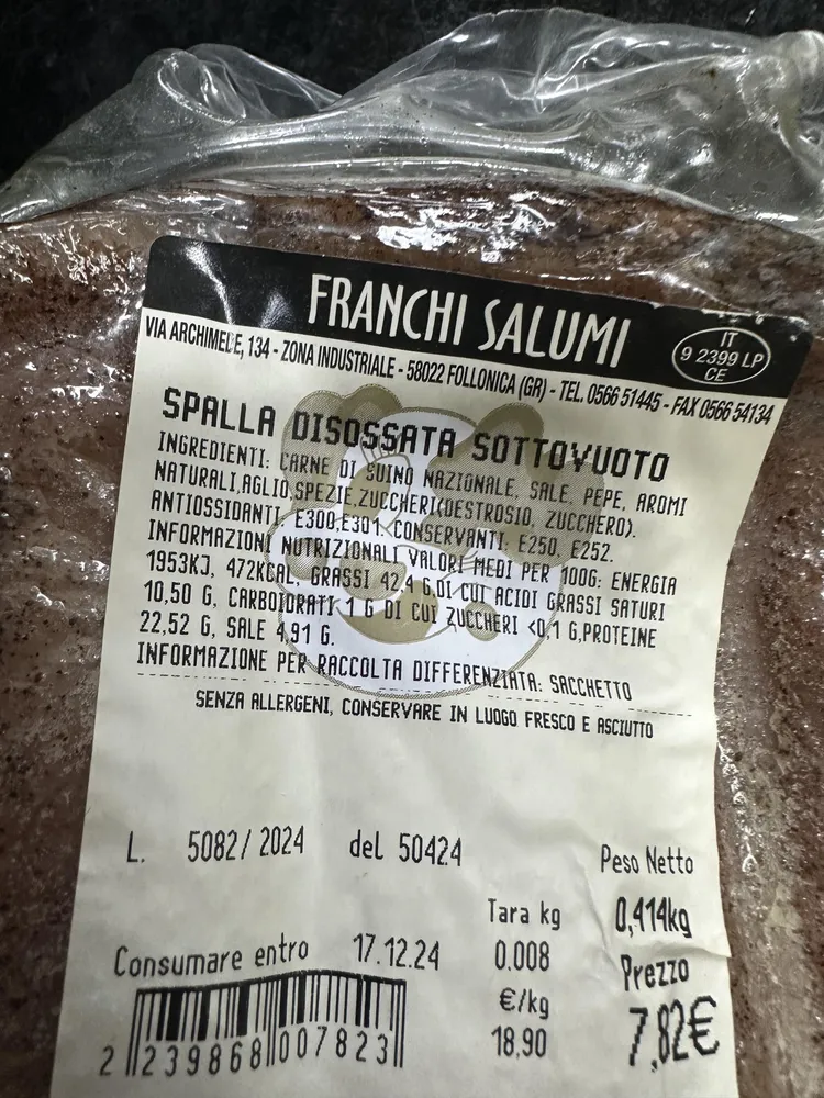 Spalla disossata sottovuoto