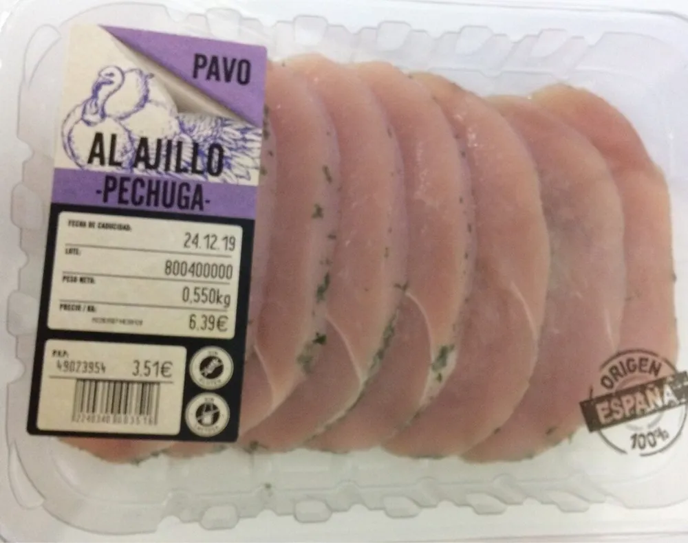 Pechuga Pavo al ajillo