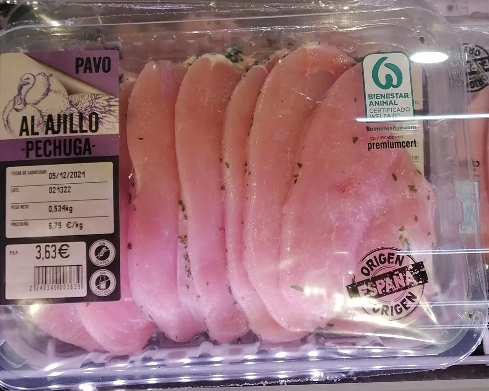 Pavo al ajillo pechuga