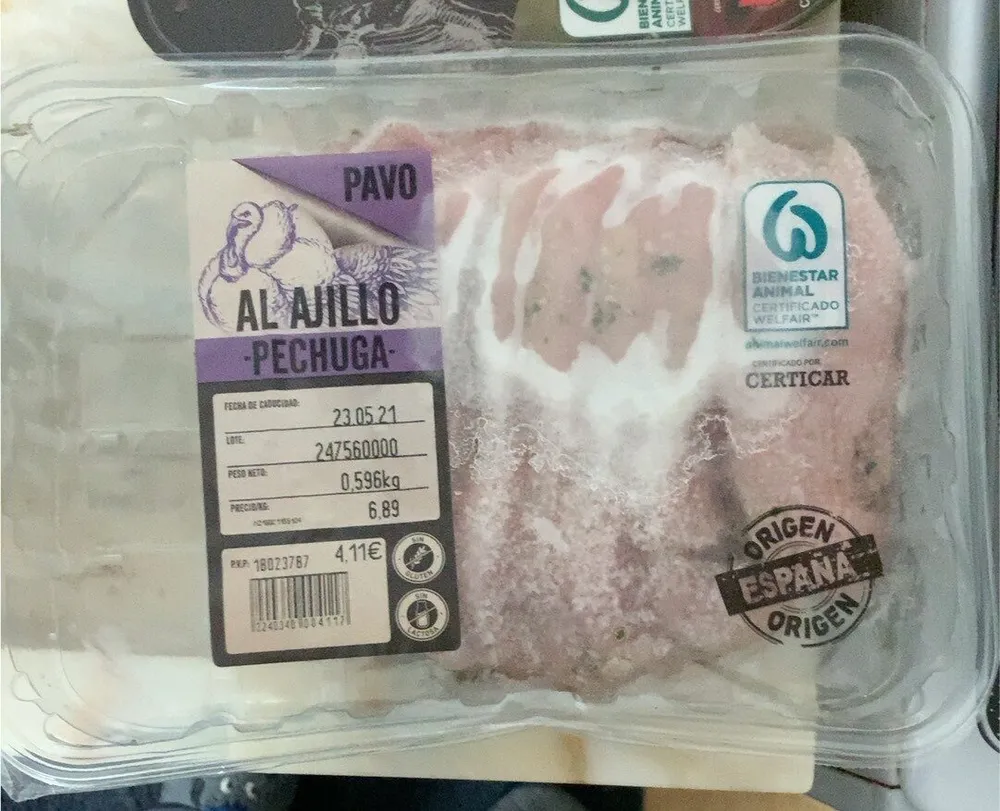 Pechuga pavo al ajillo