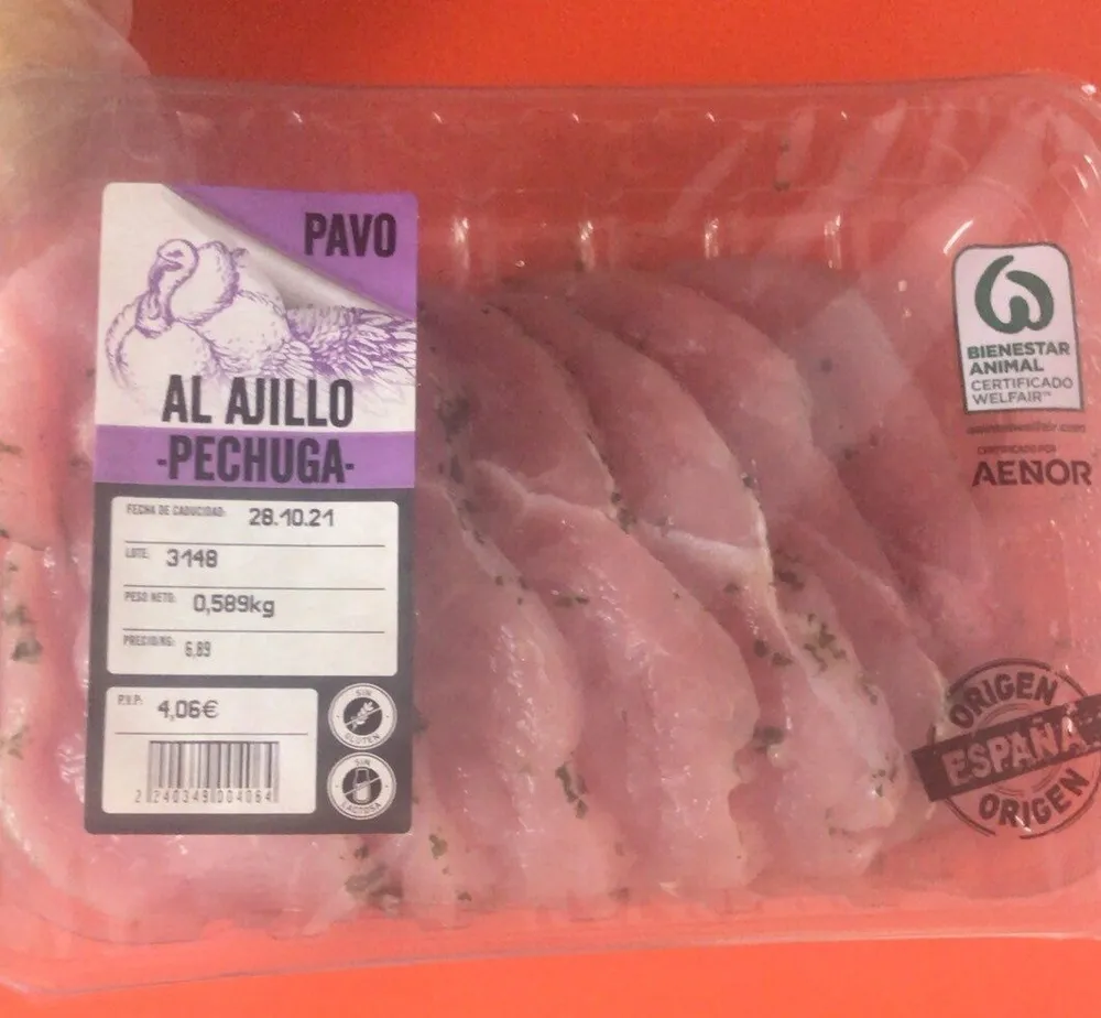 Pechuga de pavo al ajillo