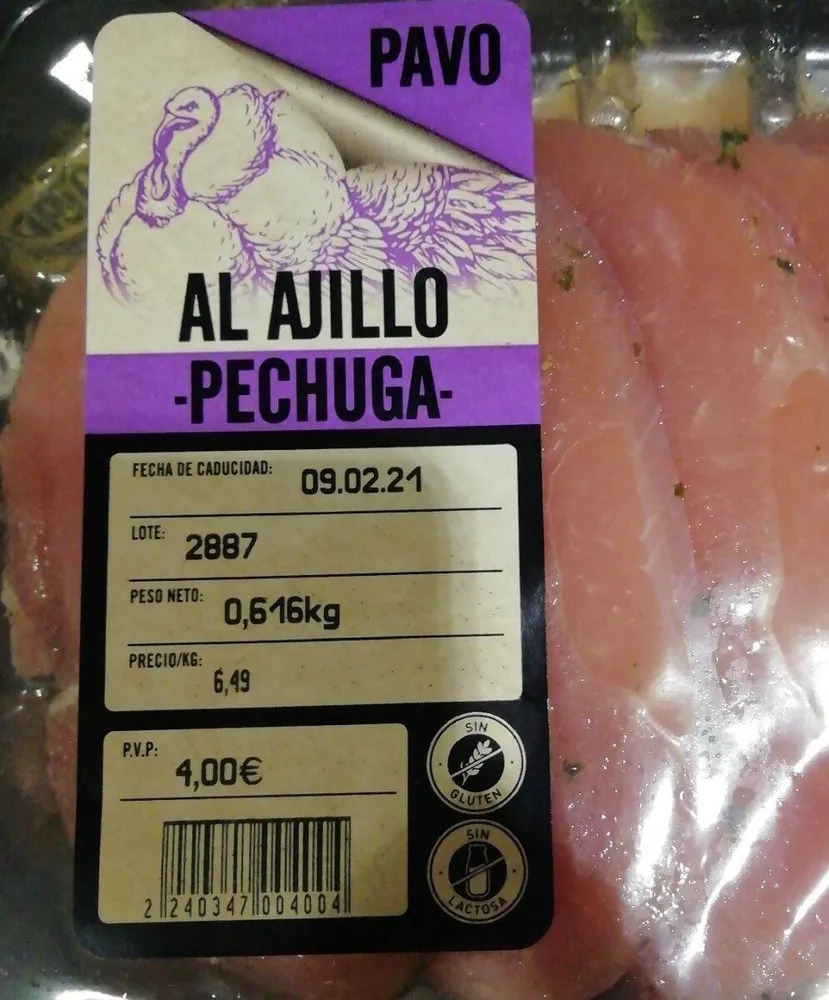 Pechuga pavo al ajillo