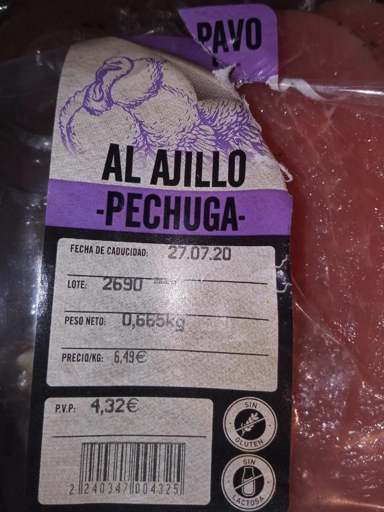 Pechuga pavo al ajillo