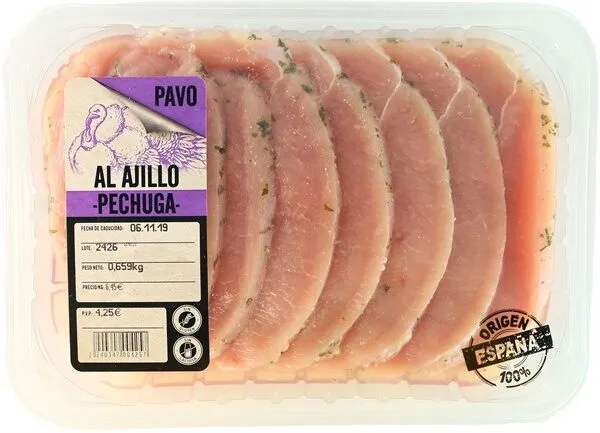 Pechuga de pavo al ajillo