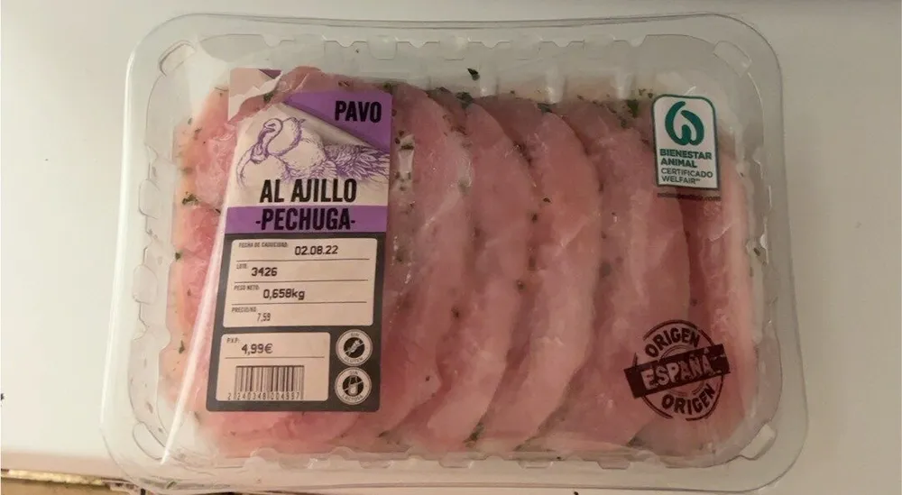 Pechuga pavo al ajillo