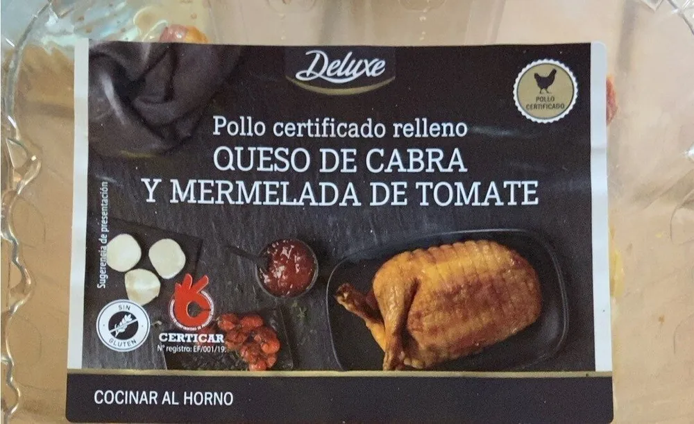 Pollo relleno con quedo de cabra y mermelada de tomate