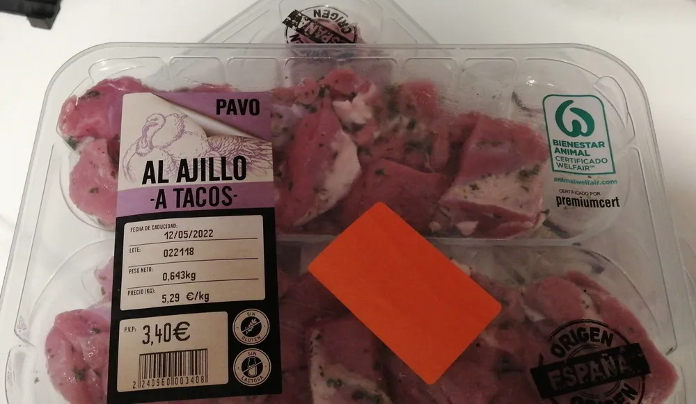 Pavo al ajillo a tacos