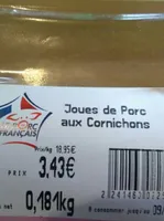 Joues de porcs aux cornichons.