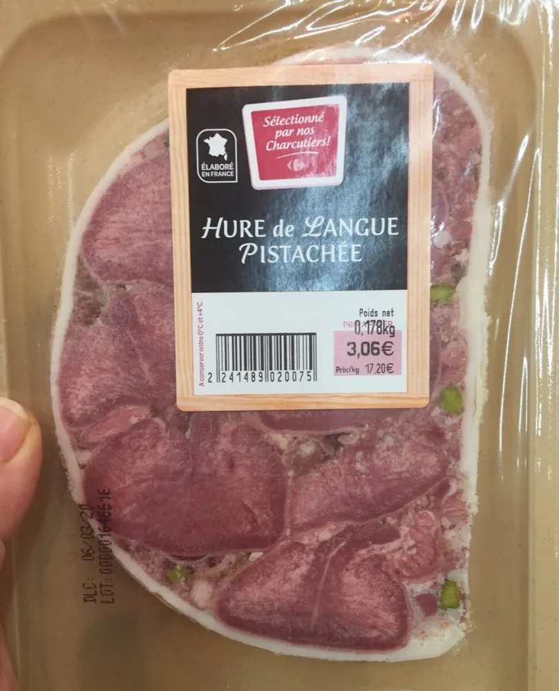Hure de langue pistachee