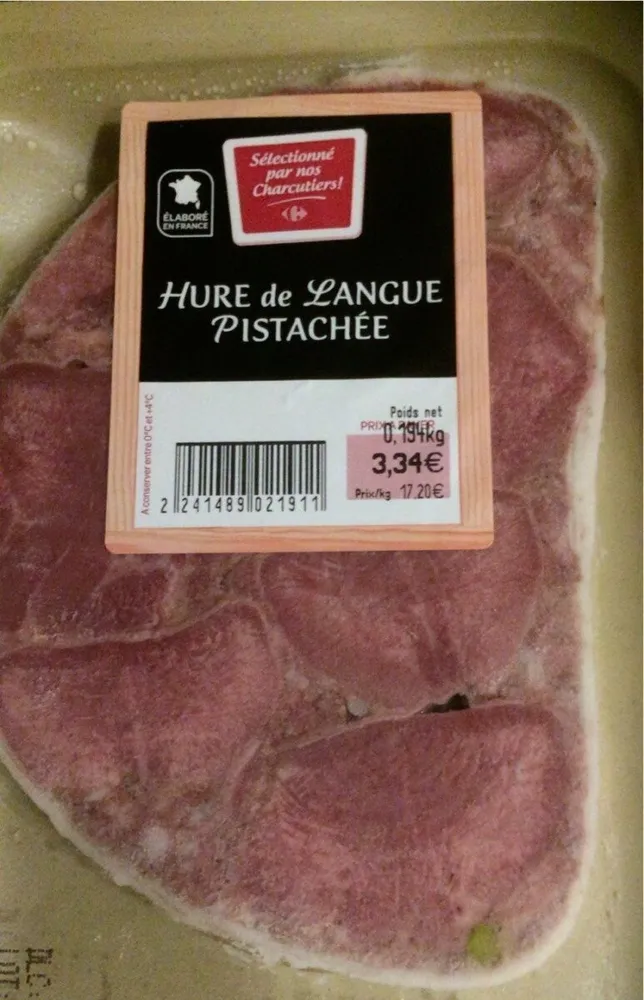 Hure de langue pistachee
