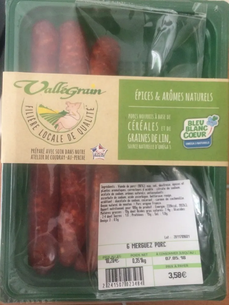 6 merguez porc
