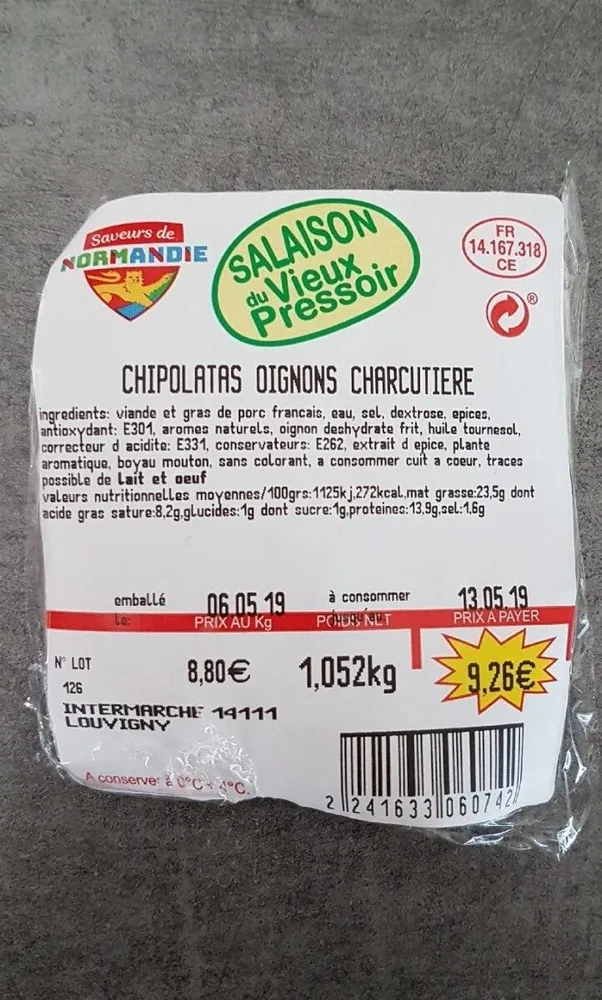Chipolata oignons charcutiere