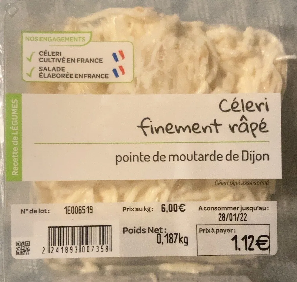 Céleri finement rapé