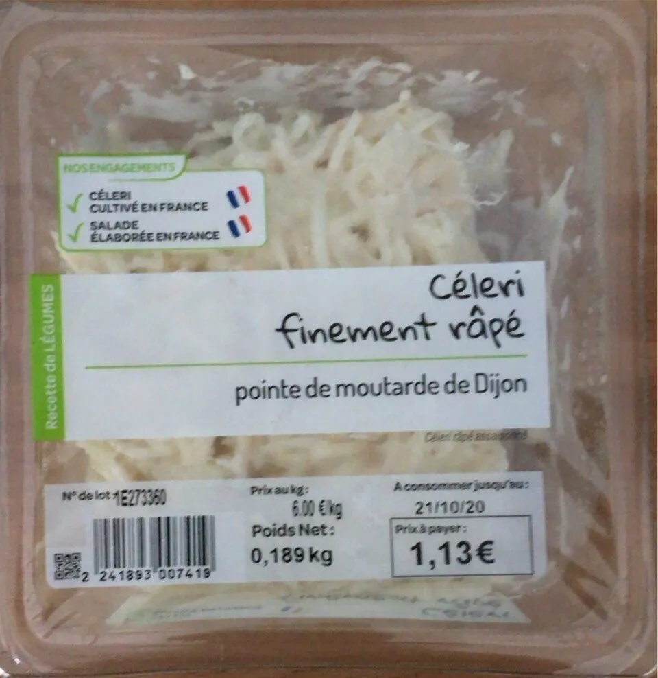 Céleri finement râpé