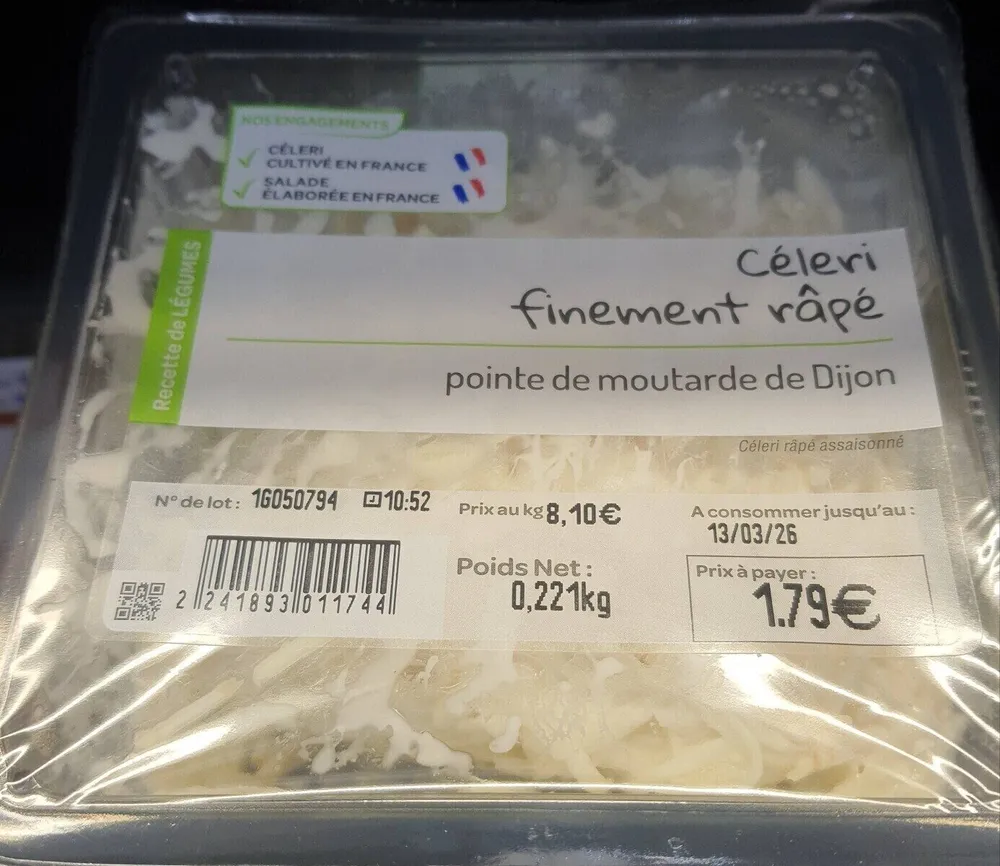 Céleri fixement rape