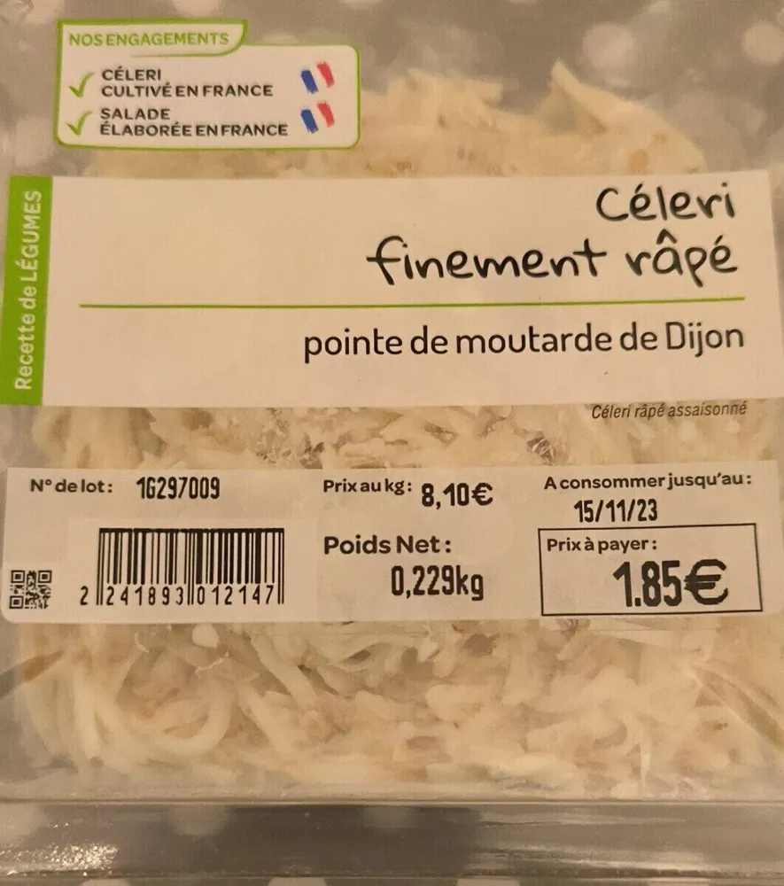 Céleri finement râpé
