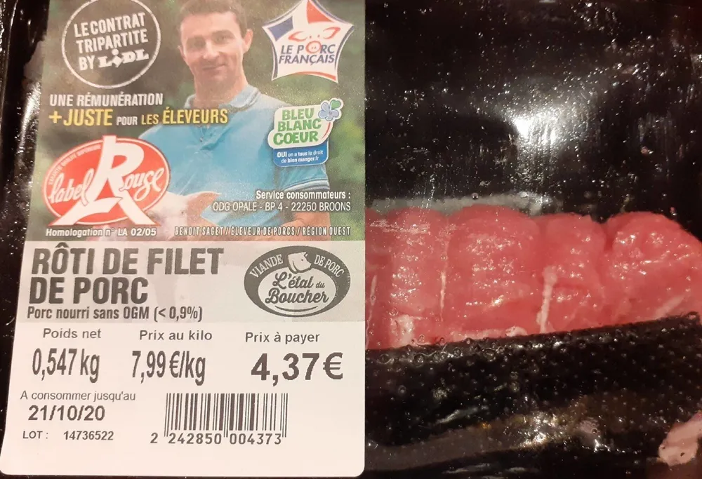 Rôti de filet de porc sans ogm