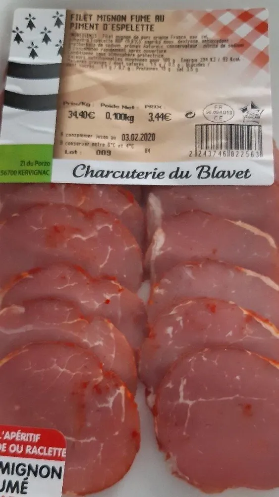 Filet mignon fumé au piment d'espelette