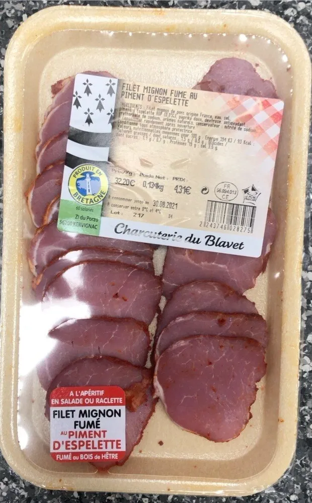 Filet mignon fume au piment d’espelette