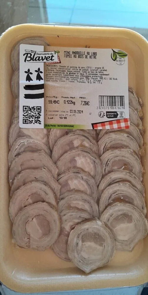 Mini Andouille au lard fumée au bois de hêtre