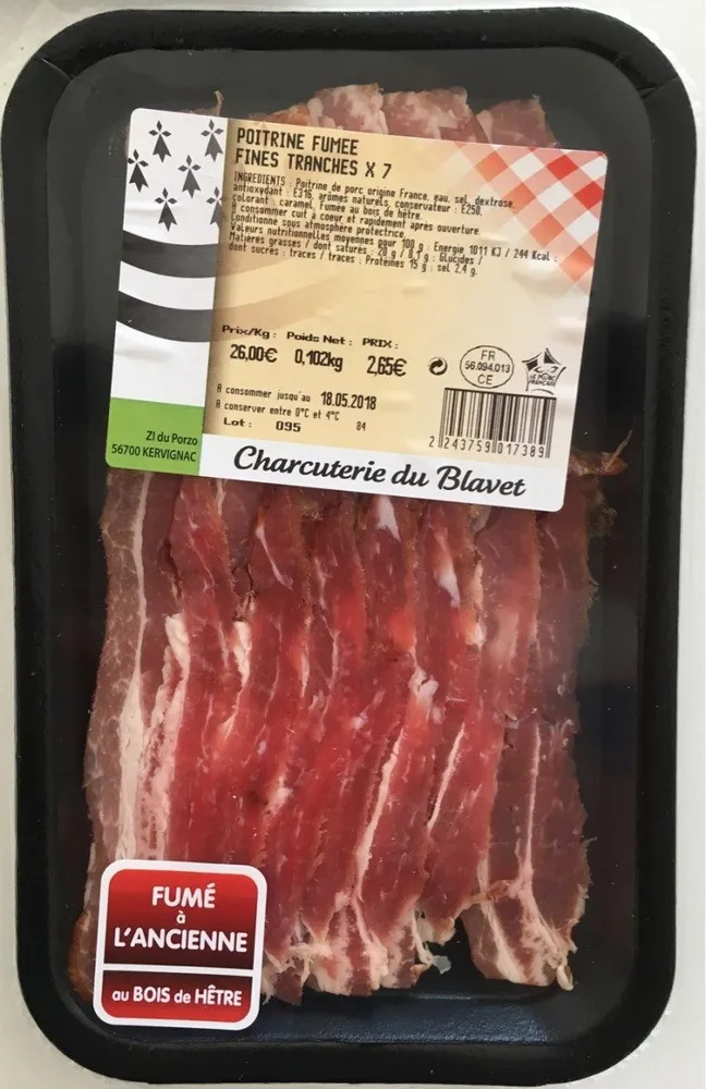 Poitrine fumée fines tranches x 7