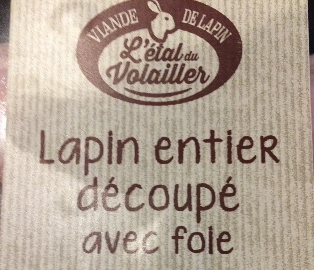 Lapin entier découpé avec foie