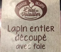 Lapin entier découpé avec foie