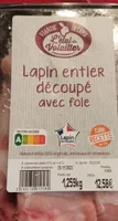 Lapin entier découpé avec foie