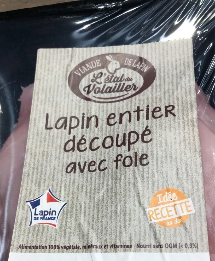 Lapin entier découpé