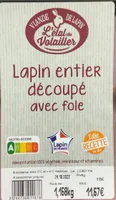 Lapin entier découpe avec foie