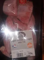 Lapin entier découpé avec foie