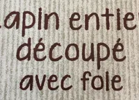 Lapin entier decoupe avec foie